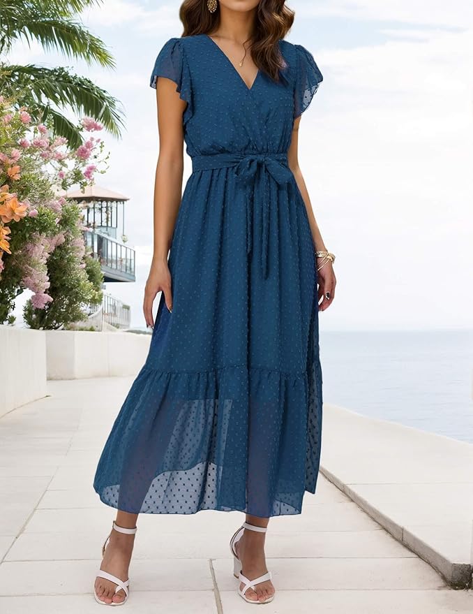 Faux Wrap Midi Dresses!!