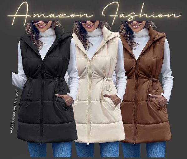 cinched puffer vest