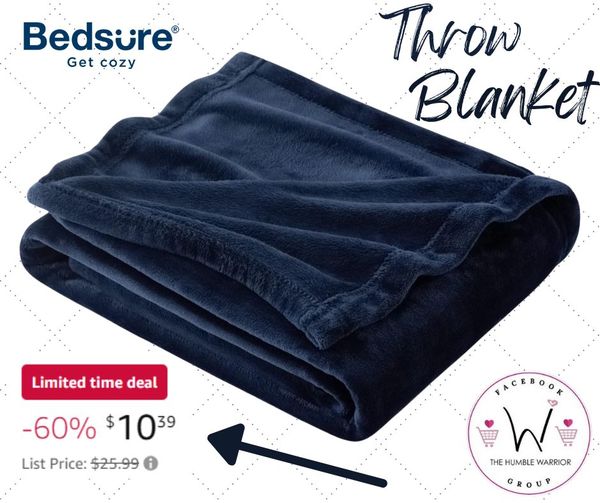 Bedsure Navy Blue Throw Blanket