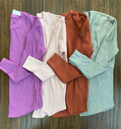 super soft waffle knit tops