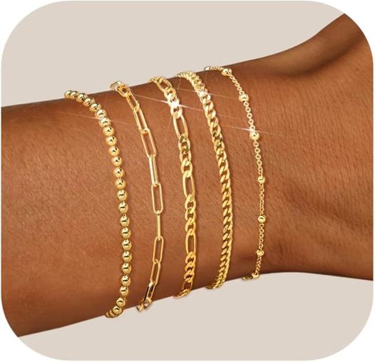 set of dainty bracelets