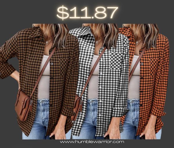 long sleeve check button down shirt