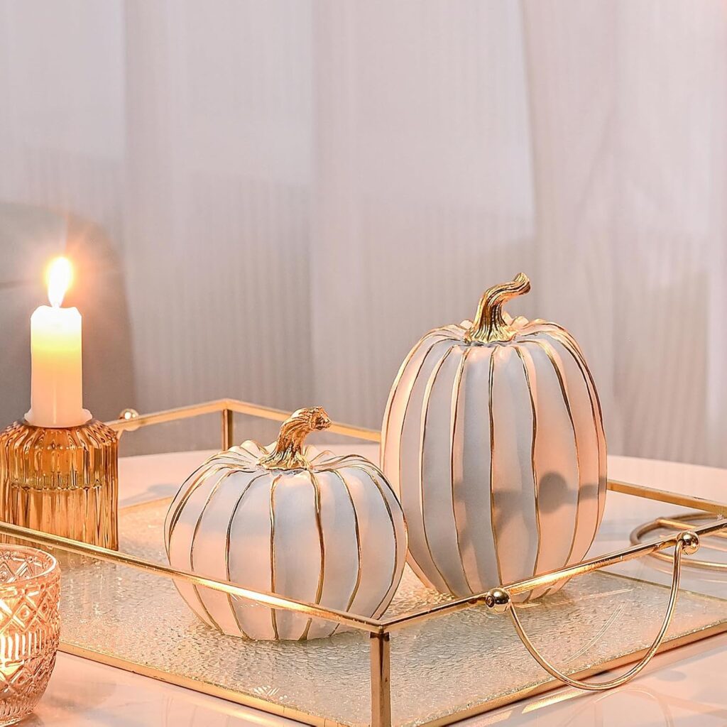Set of 2 Elegant Pumpkins!