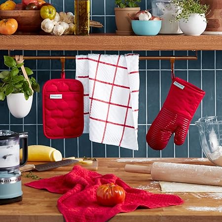KitchenAid Quilted Cotton Terry Cloth Oven Mitt, Pot Holder & Kitchen Towels