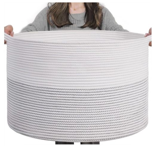 INDRESSME XXXLarge Cotton Rope Basket