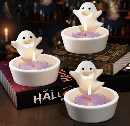 ghost tea light candle holders