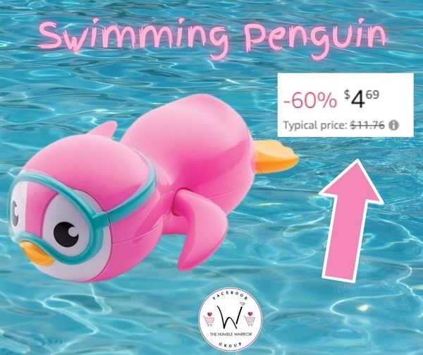 Wind Up Swimming Penguin Baby and Toddler Bath Toy