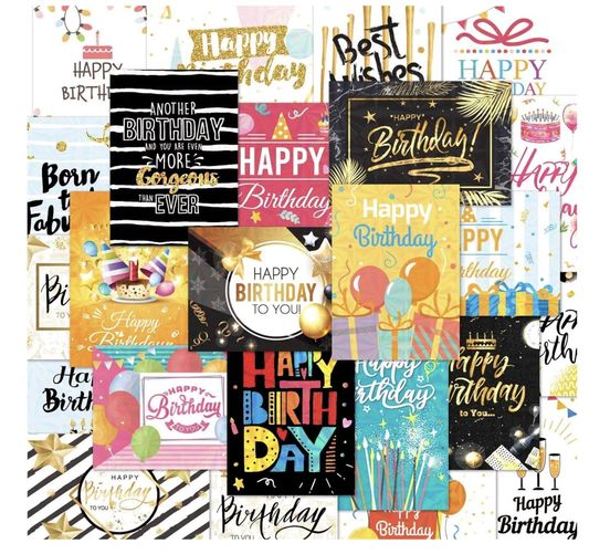 set of 24 birthday cards