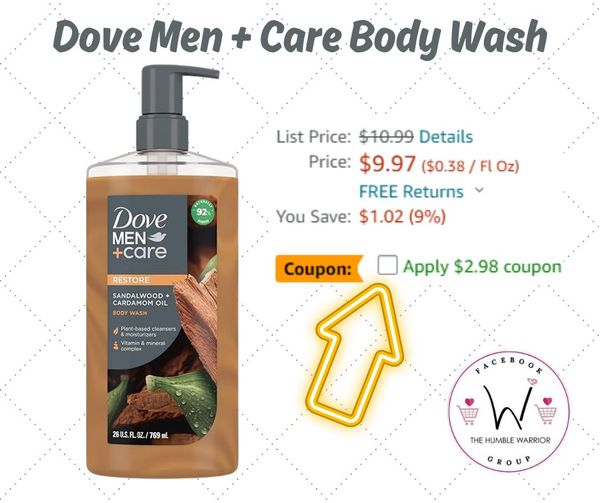 Dove Men+Care Sandalwood + Cardamom Oil Body Wash
