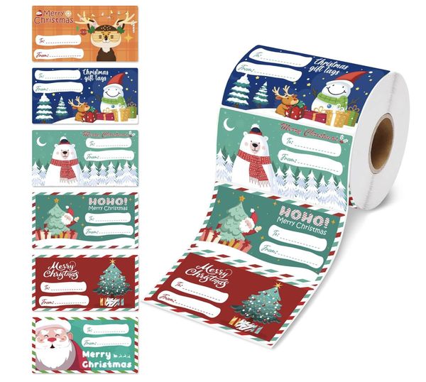 roll of 500 adhesive gift tags