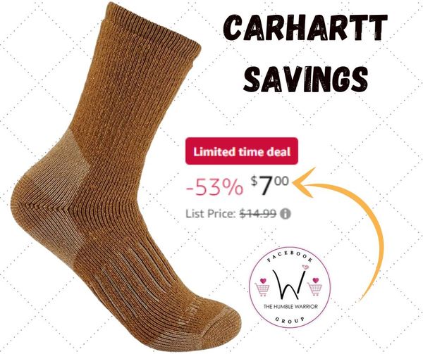 Carhartt Men’s Heavyweight Synthetic-Wool Blend Crew Socks