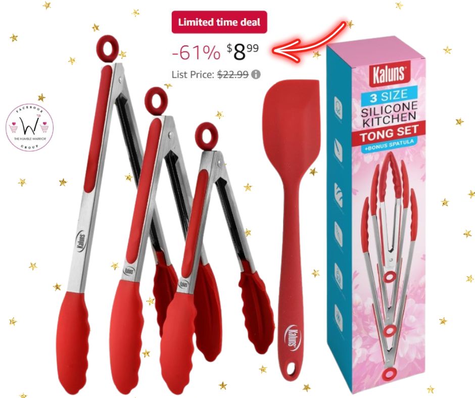 Tongs with silicone tips and spatula from Kaluns!
