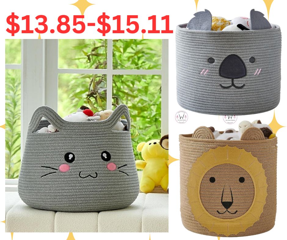 Animal cotton rope woven storage baskets!