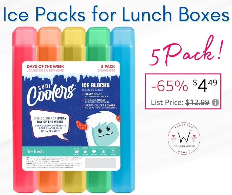 5-pack ice packs for lunches
