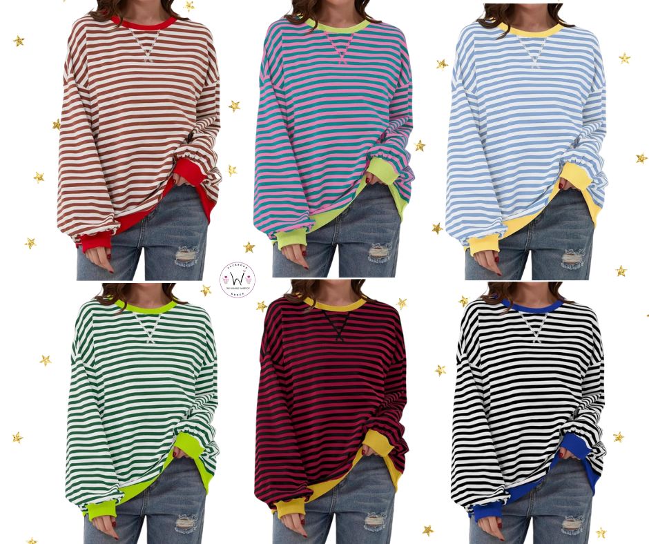 Striped Oversized Sweatshirt!