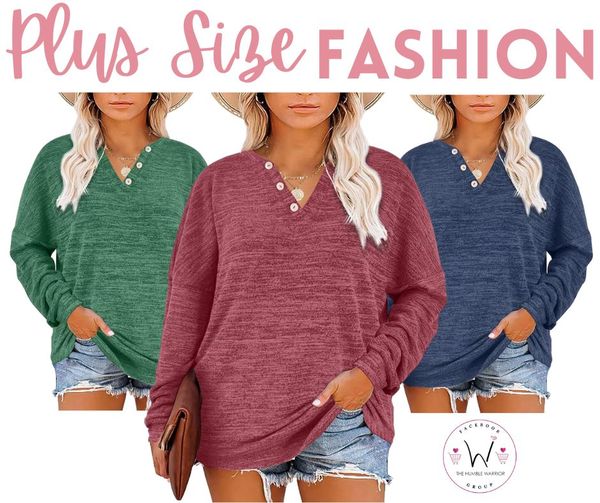 Plus Size Henley Shirt