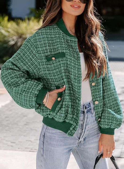 tweed bomber jacket