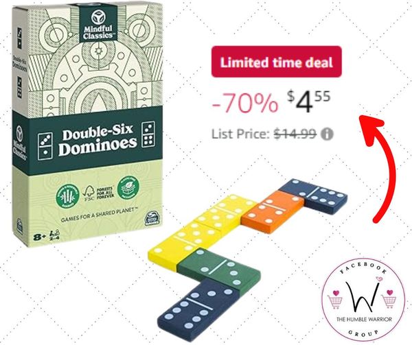 Double-Six Wood Dominoes Set Sustainable Classic Games