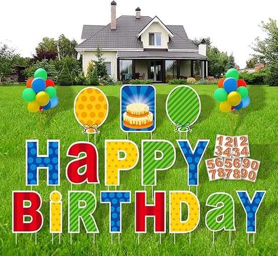 16-piece Happy Birthday Yard Sign
