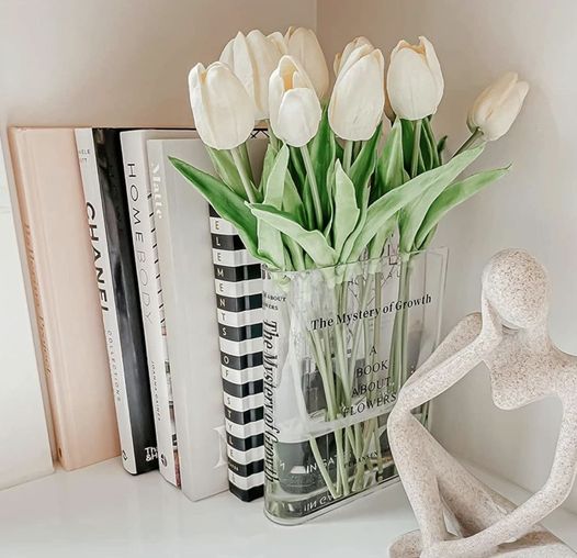 Clear Book Flowers Vase