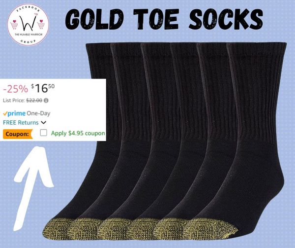 GOLDTOE Men’s Cotton Blend Athletic Crew Socks,