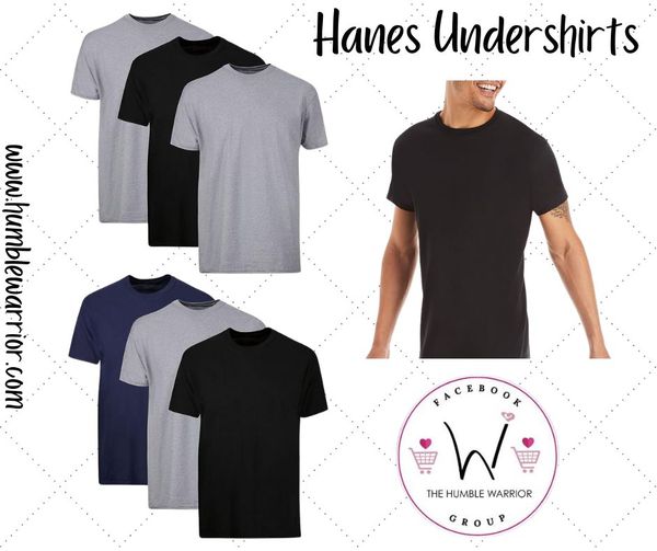 Hanes Men’s Cotton, Moisture-Wicking Crew Tee Undershirts