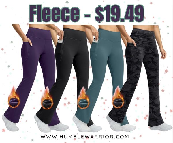 Flare leg fleece pants