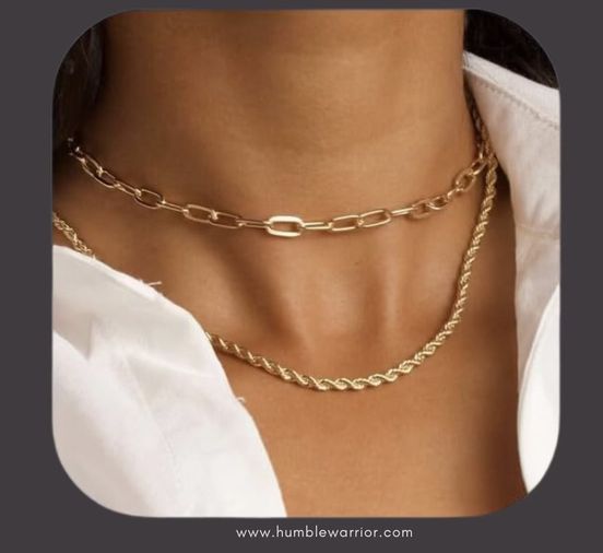 mixed link necklace set