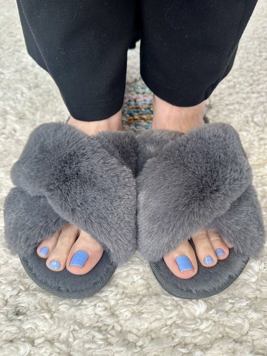 cozy cross band house slippers