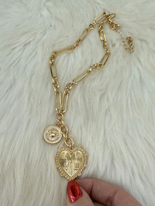 Gold Plated Coin Lion Head Pendant Necklace