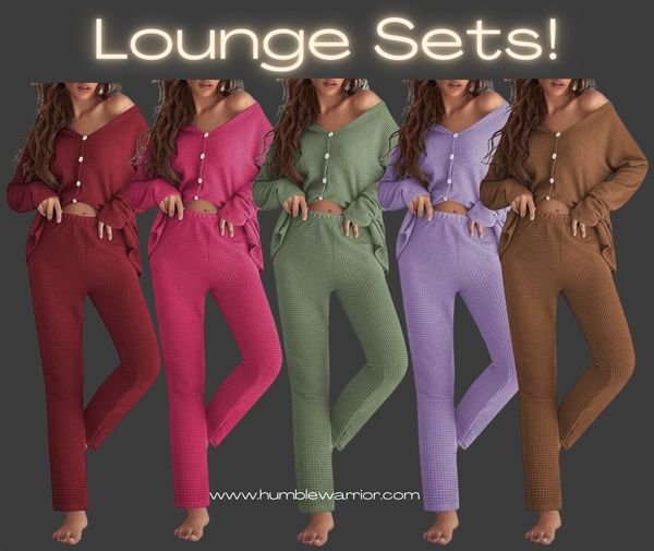 Ekouaer waffle knit lounge sets