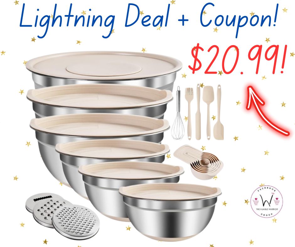 Stainless Steel Mixing Bowls with Lids and Accessories!