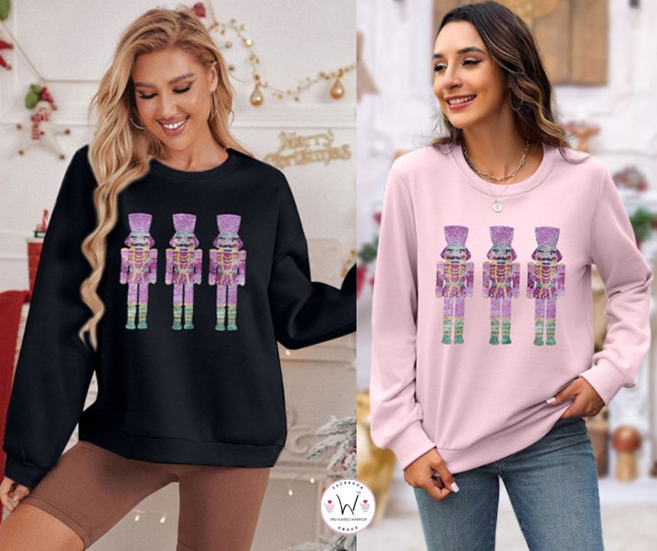 Christmas Graphic Sweatshirt with Nutcrackers!
