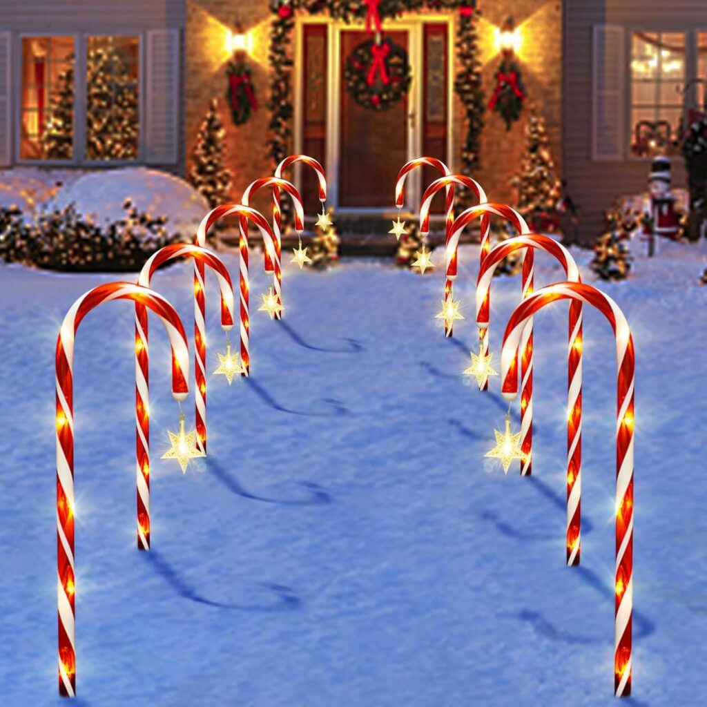 10-pack of Candy Cane lights!
