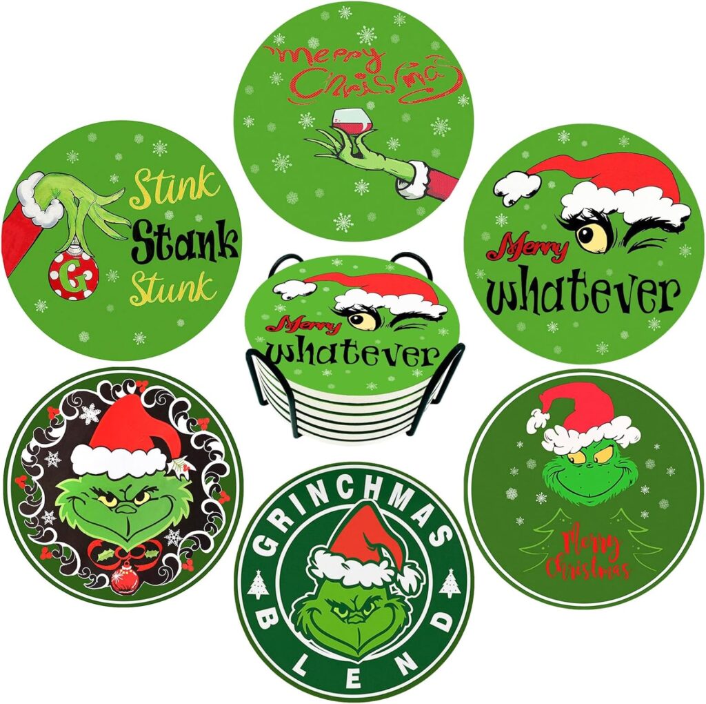 Grinch coasters!