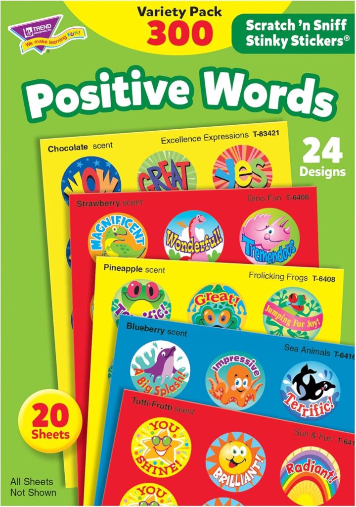 Positive Words, Scented Scratch ‘N Sniff Stinky Stickers!