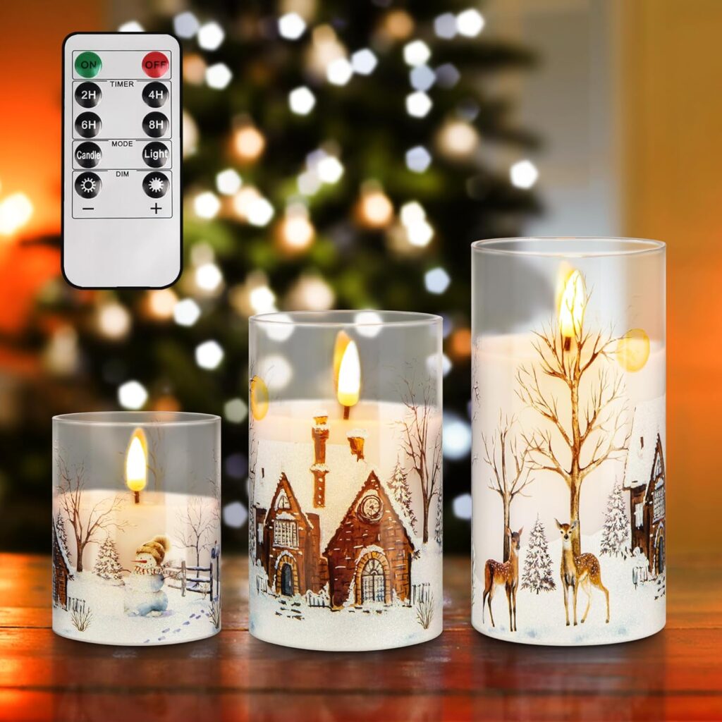 Christmas LED Glass Flameless Candles!