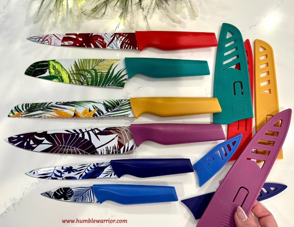 ASTERCOOK Colorful Tropical Kitchen Knife Set!