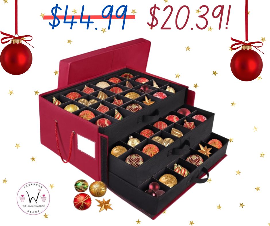 Ornament Storage Box with Removable Trays and Dividers!
