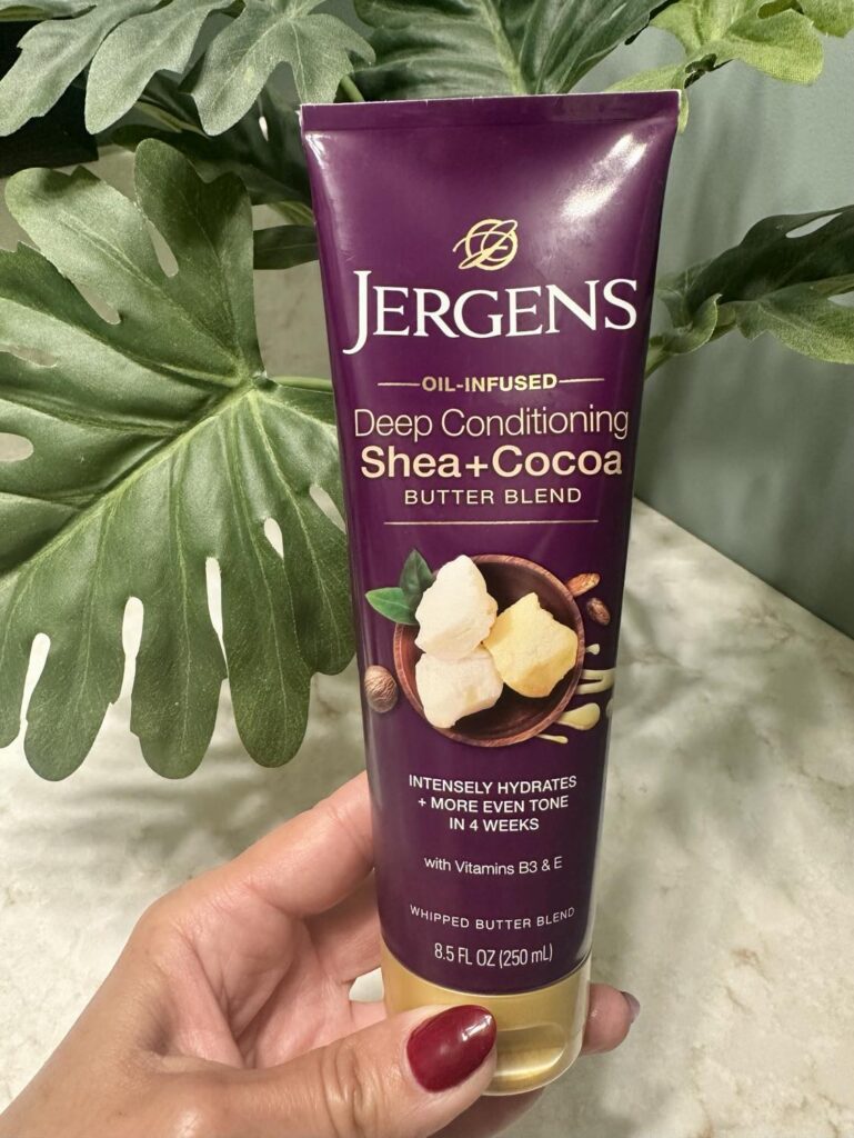 Jergens Oil Infused Shea + Cocoa Whipped Butter Blend Body Lotion for Dry Skin!