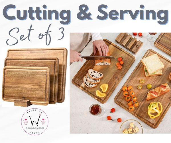 set of 3 wood cutting boards