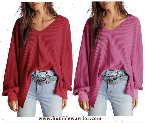 waffle knit top from Dokotoo