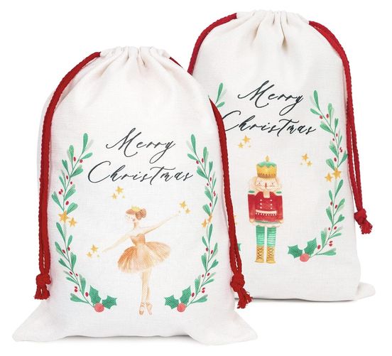 WRAPAHOLIC 2 Christmas Burlap Gift Bags