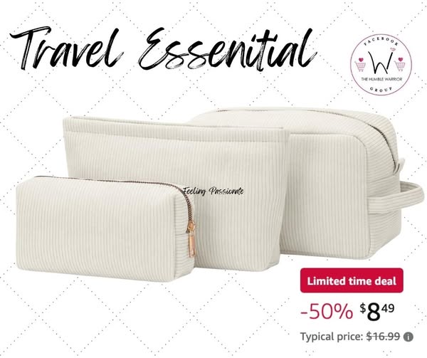 3 Piece Makeup Bag Cosmetic Bags