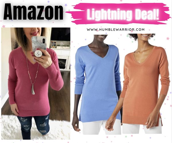 Women’s Lightweight Long-Sleeve V-Neck Tunic Sweater