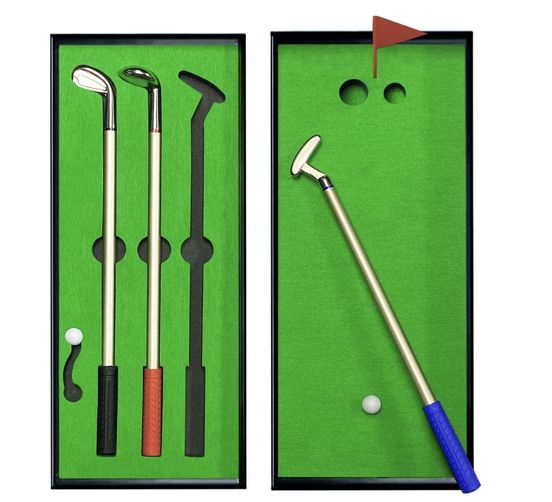 Golf Pen Set & Mini Desktop Golf Putting Green