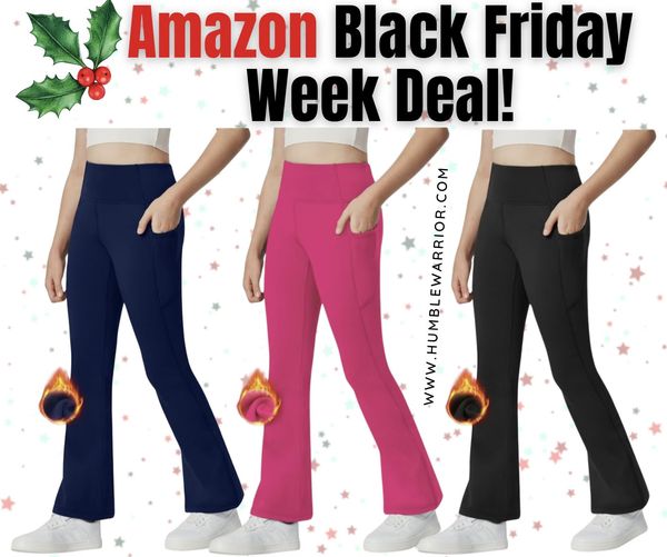 Ewedoos fleece lined flare leggings for girls