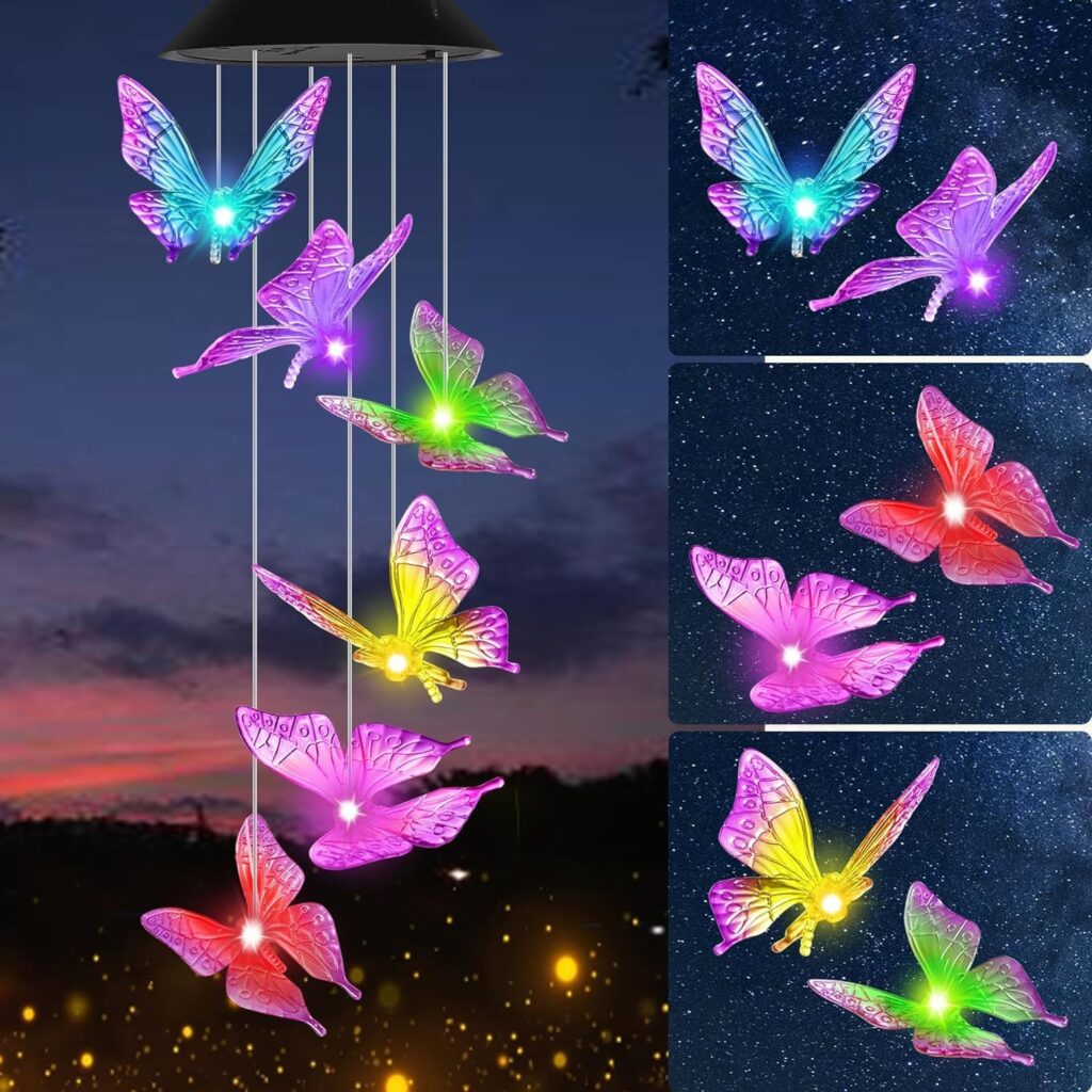 solar butterfly wind chimes