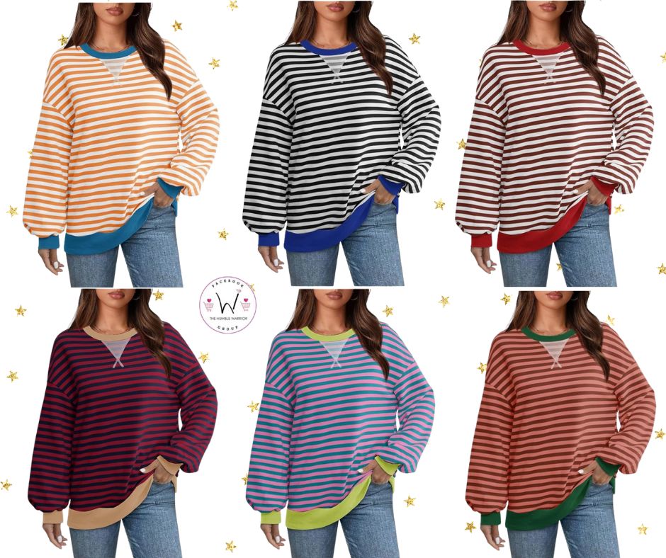 Striped Oversized Sweatshirt!