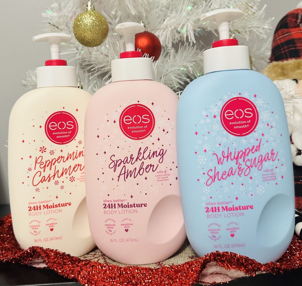 The eos Shea Better Holiday Body Lotions!